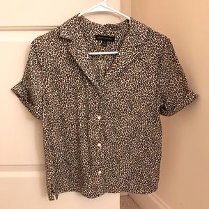 Banana Republic Camp-Collar Blouse in Leopard